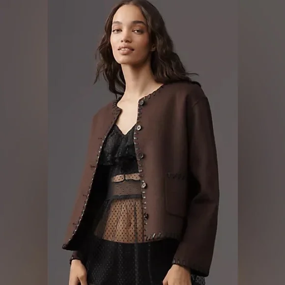 Rails Melanie Jacket Wool Dark Brown M - Picture 7 of 16